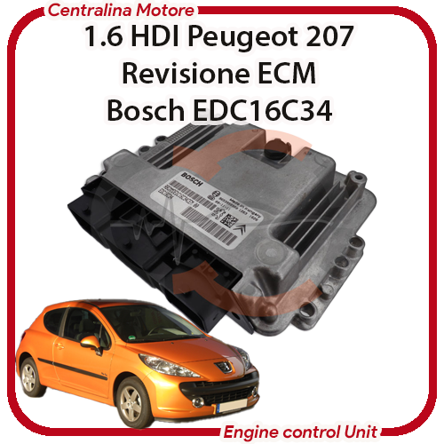 Centralina Motore Peugeot 207 1.6 HDI 9HV/9H01 / DV6TED4B Bosch EDC16C34